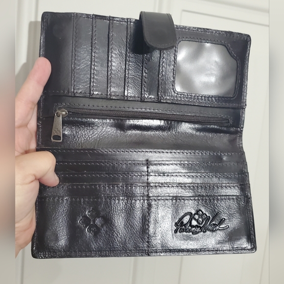 Patricia Nash Leather Valentia II Wallet Wristlet Vintage Floral Brocade EUC - Picture 10 of 16